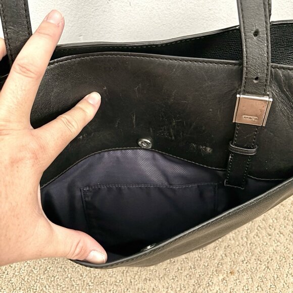 Tumi Sinclair Nora Tote Bag in Pebbled Black Double Handles Shoulder Purse - Picture 5 of 9